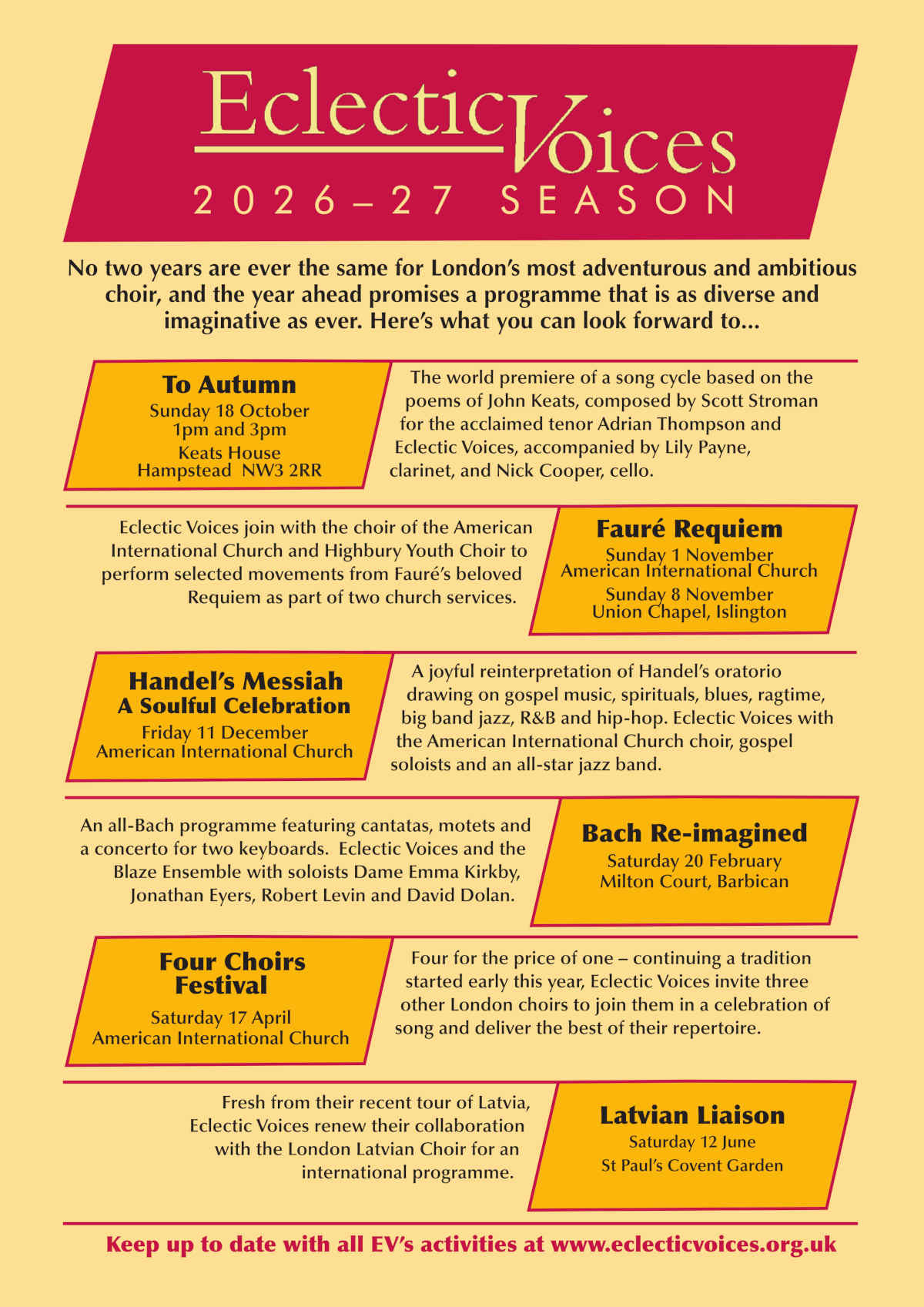 Flyer for 2026-27 programme
